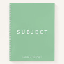 Personalisiert School Subject Boho Minze Green