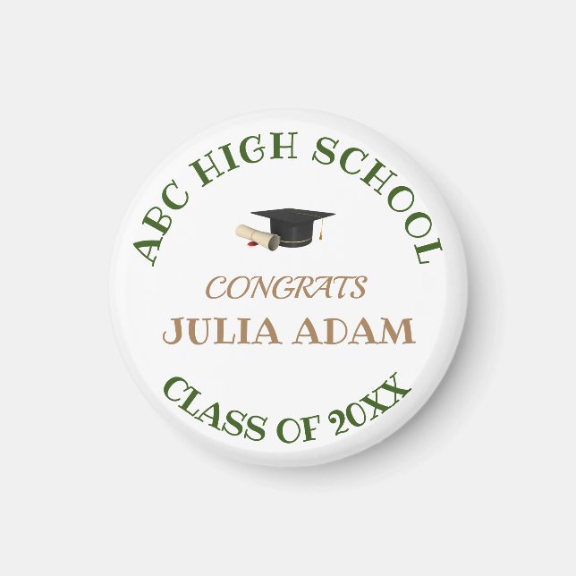 Personalisiert School Uni-Abschluß Celebration Magnet (Vorne)