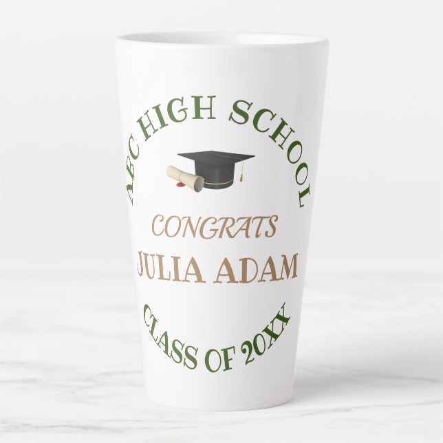 Personalisiert School Uni-Abschluß Celebration Milchtasse (Vorderseite)