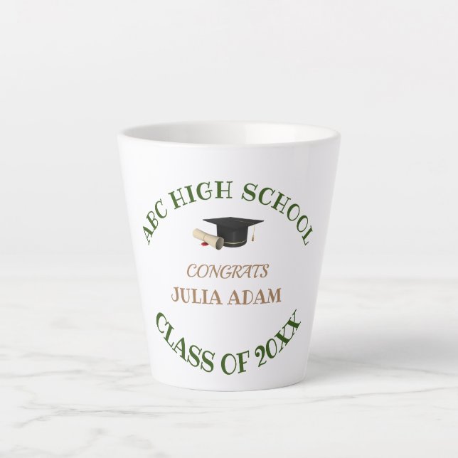 Personalisiert School Uni-Abschluß Celebration Milchtasse (Vorderseite)