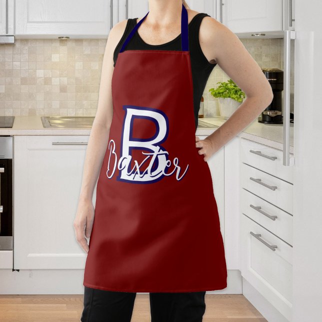 Personalisiert Schürze (Red White & Blue Name and Monogram Personalized Apron
)