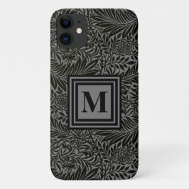 Personalisiert Schwarz-Grau-Botanische Monogramm Case-Mate iPhone Hülle