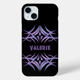 Personalisiert Schwarz mit 3D-Lila Tribal-Design Case-Mate iPhone Hülle