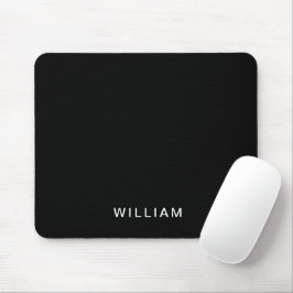 Personalisiert Schwarz/Monogramm | Elegant Custom Mousepad