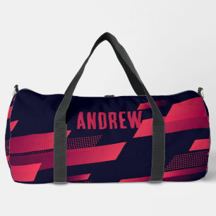 Personalisiert Schwarz & Rot Duffle Bag