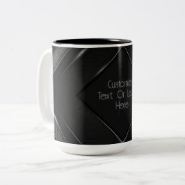 Personalisiert Schwarz und Grau Zickzack Zweifarbige Tasse
