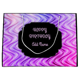 Personalisiert Schwarz und Lila Große Geschenktüte