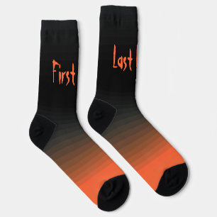 Personalisiert Schwarz und Orange Socken