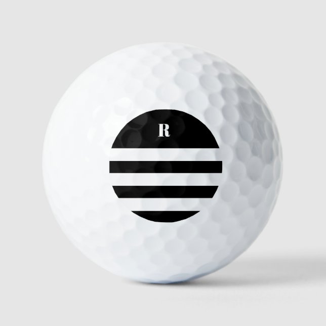 Personalisiert, schwarz und weiß gestrichen golfball (Vorderseite)