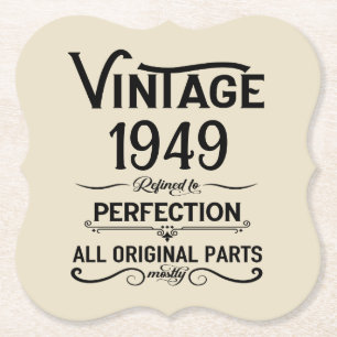 Personalisiert schwarz Vintag 75. Geburtstagsparty Untersetzer