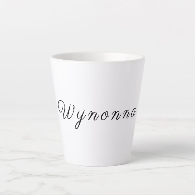 Personalisiert Schwarz/Weiß Milchtasse (Vorderseite)