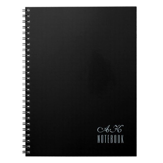 Personalisiert Schwarz-Weiß-Monogramm Notizblock (Vorderseite)