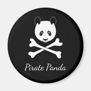 Personalisiert Schwarz-Weiß-Piraten-Panda Magnet