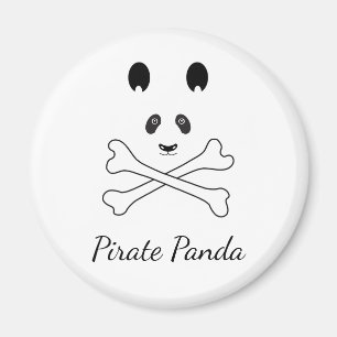 Personalisiert Schwarz-Weiß-Piraten-Panda Magnet