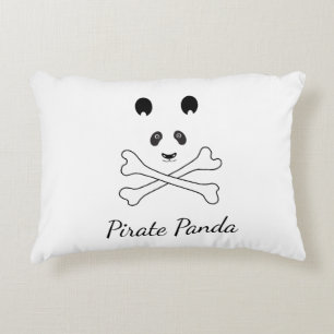 Personalisiert Schwarz-Weiß-Piraten-Panda Zierkissen