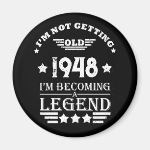 Personalisiert Schwarz-weißer Vintager 75. Geburts Magnet