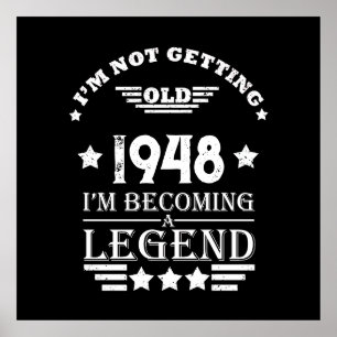 Personalisiert Schwarz-weißer Vintager 75. Geburts Poster