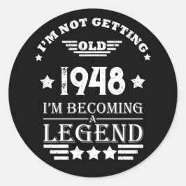 Personalisiert Schwarz-weißer Vintager 75. Geburts Runder Aufkleber