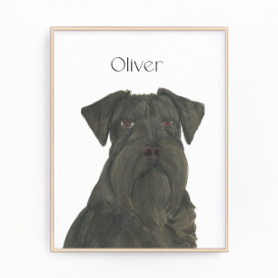 Personalisiert Schwarzer Schnauzer Kunst Fotodruck