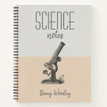 Personalisiert Science Class Notes Notebook Notizbuch<br><div class="desc">Ein Science Spiralheft für Ihre Klassennotizen mit einem Mikroskop. Zurück zur Schule.</div>