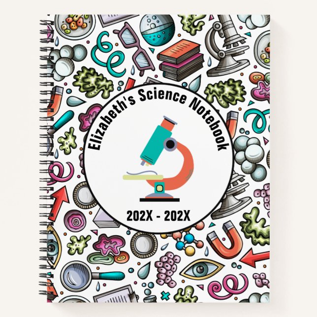 Personalisiert Science Notebook Cover - Lila Notizbuch (Vorderseite)