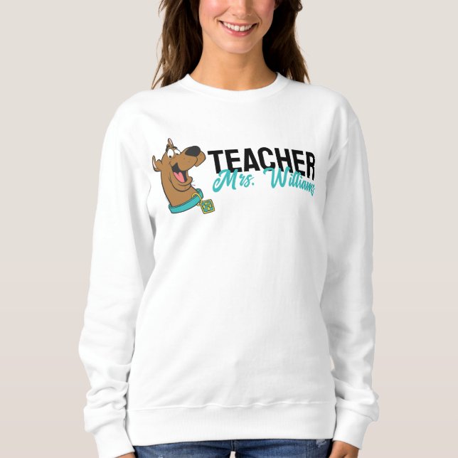 Personalisiert | Scooby-Doo Happy Face Teacher Sweatshirt (Vorderseite)