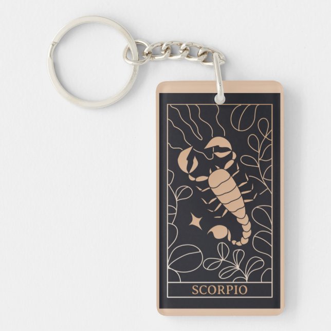 Personalisiert Scorpio Zodiac Sign Trendy Acrylic Schlüsselanhänger (Vorderseite)