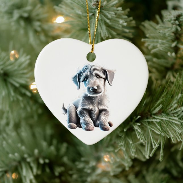 Personalisiert Scottish Deerhound Puppy Keramik Ornament (Baum)