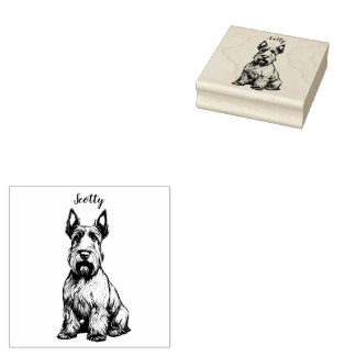 Personalisiert Scottish Terrier Gummistempel