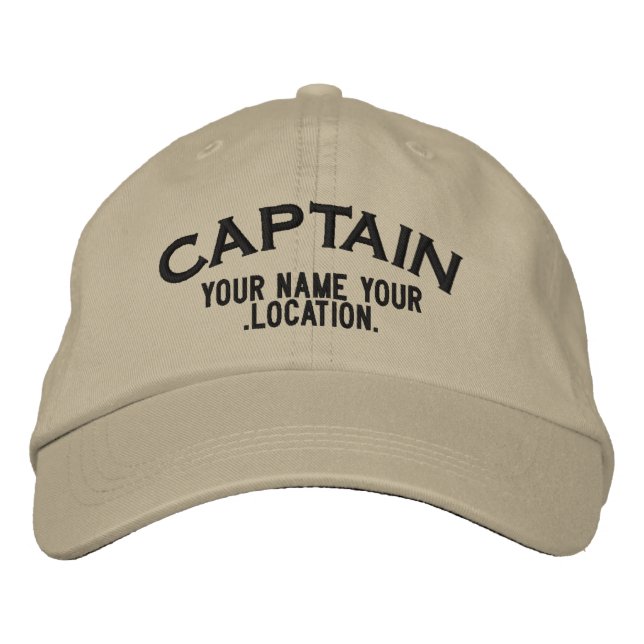 Personalisiert Sea Captain Hat Bestickte Kappe (Vorderseite)