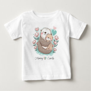 Personalisiert Sea Otter Liebe Baby T - Shirt