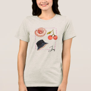 Personalisiert Seashell & Cherry Fisher Inspiriert Tri-Blend Shirt