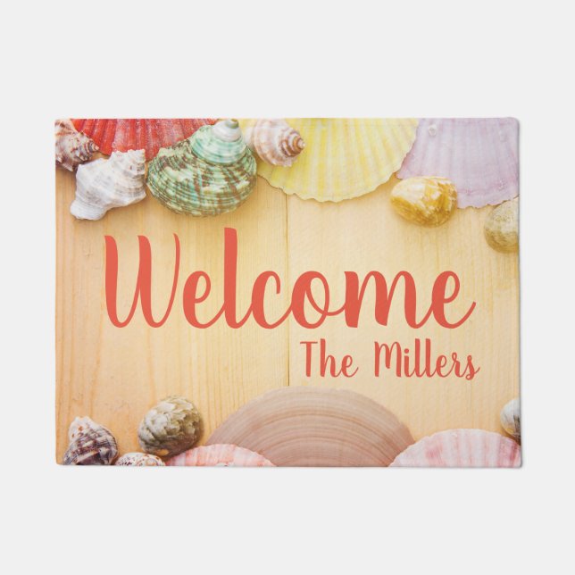 Personalisiert Seashell Welcome Mat Fußmatte (Vorderseite)