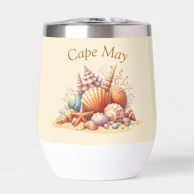 Personalisiert Seashell Wine Tumbler (Vorderseite)
