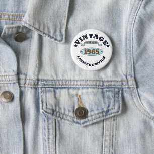 Personalisiert sechzigste Vintage 60. Geburtstagsp Button