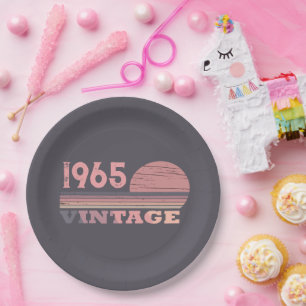 Personalisiert sechzigste Vintage 60. Geburtstagsp Pappteller