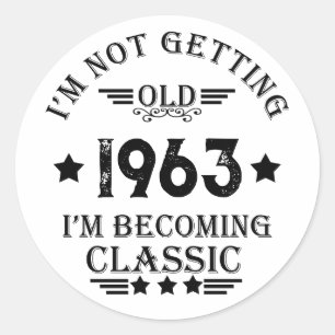Personalisiert sechzigste Vintage 60. Geburtstagsp Runder Aufkleber