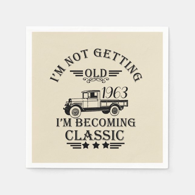 Personalisiert sechzigste Vintage 60. Geburtstagsp Serviette (Vorderseite)