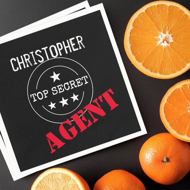 Personalisiert Secret Agent Kindergeburtstag Party Serviette (Von Creator hochgeladen)