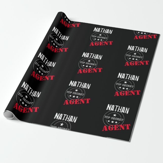 Personalisiert Secret Agent / Spy Top Secret Geschenkpapier (Ungerollt)