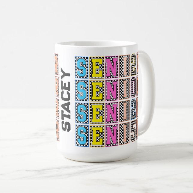 Personalisiert Senior 2025 Kaffeetasse (VorderseiteRechts)