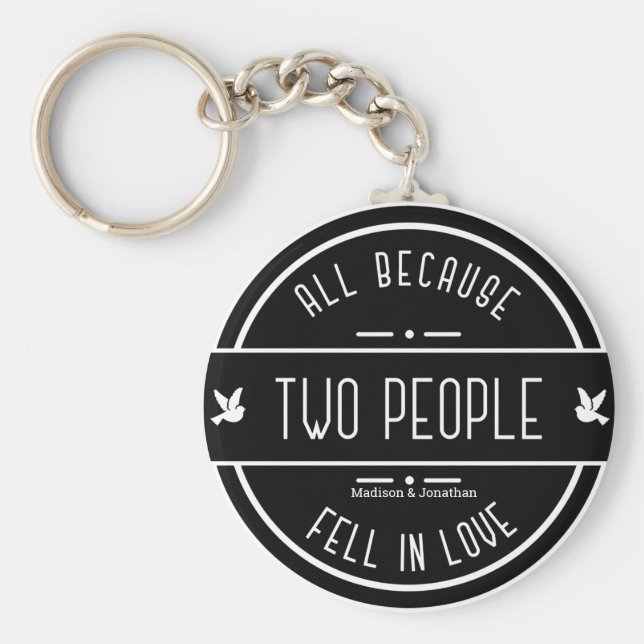 Personalisiert Sentimental Wedle Couple Schlüssela Schlüsselanhänger (Vorne)