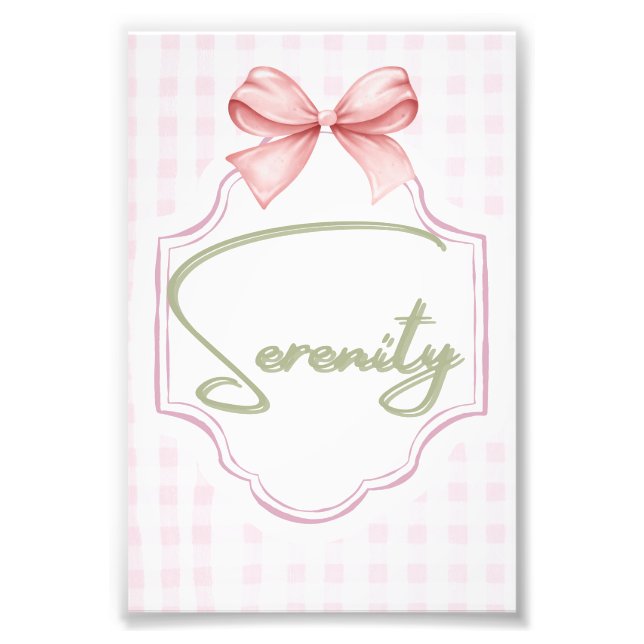 Personalisiert Serenity Baby Girl Kinderzimmer Bow Fotodruck (Vorne)