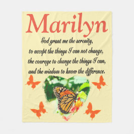 PERSONALISIERT SERENITY PRAYER PERSONALISIERT BLAN FLEECEDECKE