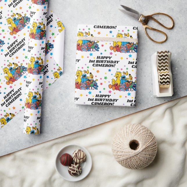 Personalisiert Sesame Street Pals Birthday Geschenkpapier (Kunsthandwerk)