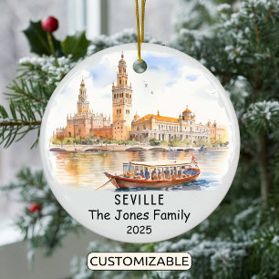 Personalisiert Sevilla Ornament, Spanien Keramik Ornament