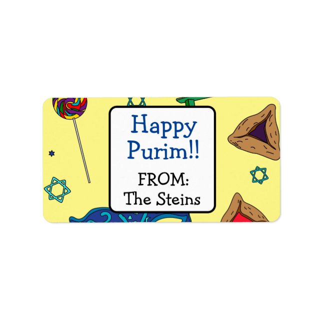 Personalisiert Shaloch Manot Adressenmarken Adressaufkleber (Vorne)