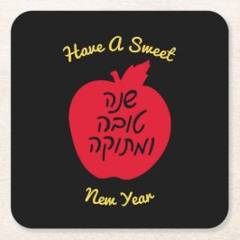 Personalisiert Shanah Tovah Apple Rechteckiger Pappuntersetzer