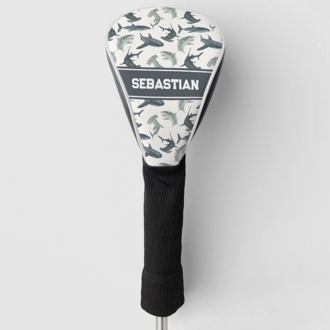 Personalisiert Shark Golf Head Cover | Custom Golf Headcover (Vorderseite)