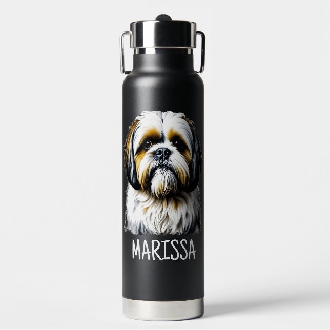 Personalisiert Shih Tzu | Mama von Hunden Trinkflasche (Vorderseite)